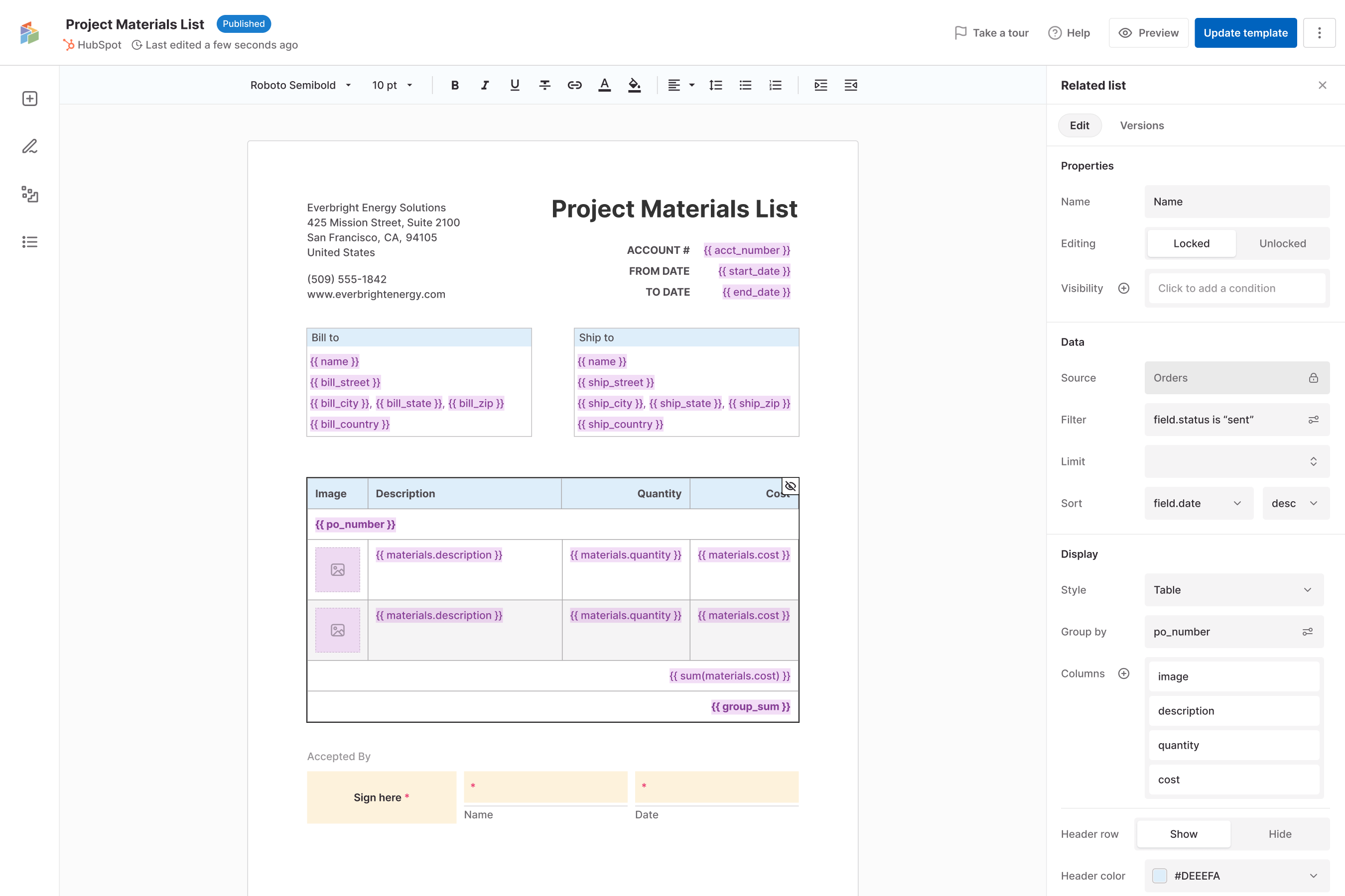 Building an S-Docs template against a HubSpot object